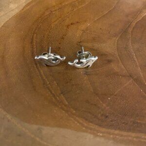RETIRED James Avery Dolphin Stud Earrings, Sterling Silver